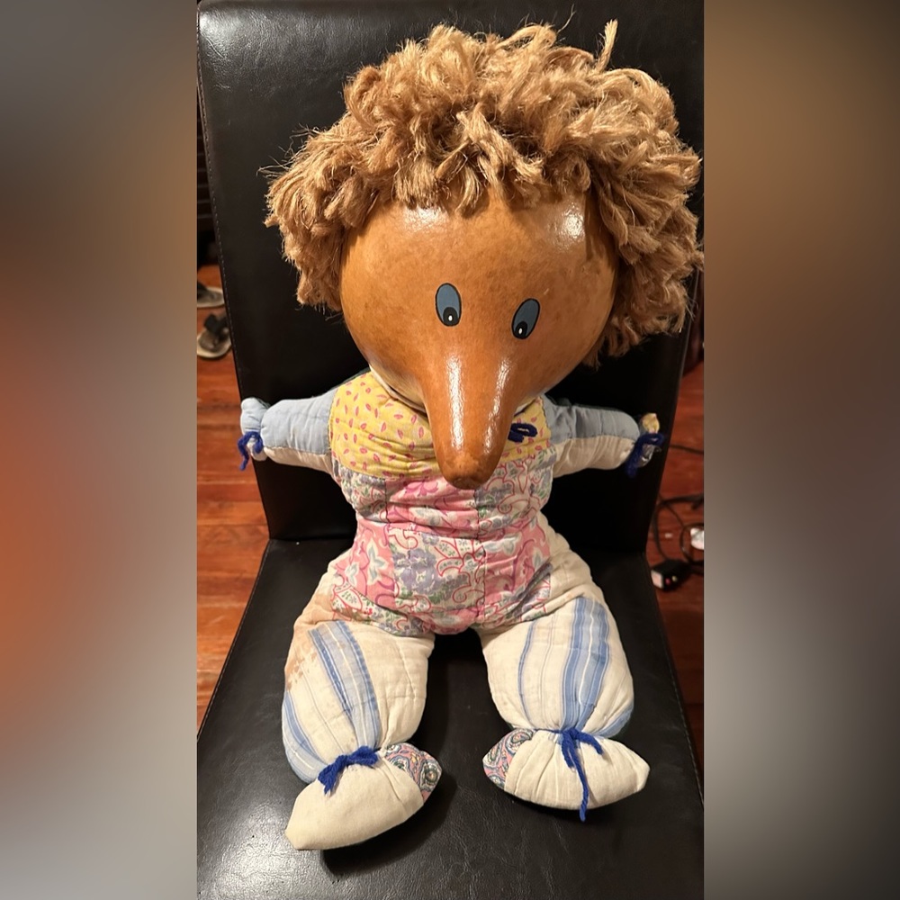 Vintage Gourd Doll Signed By Artist 1985